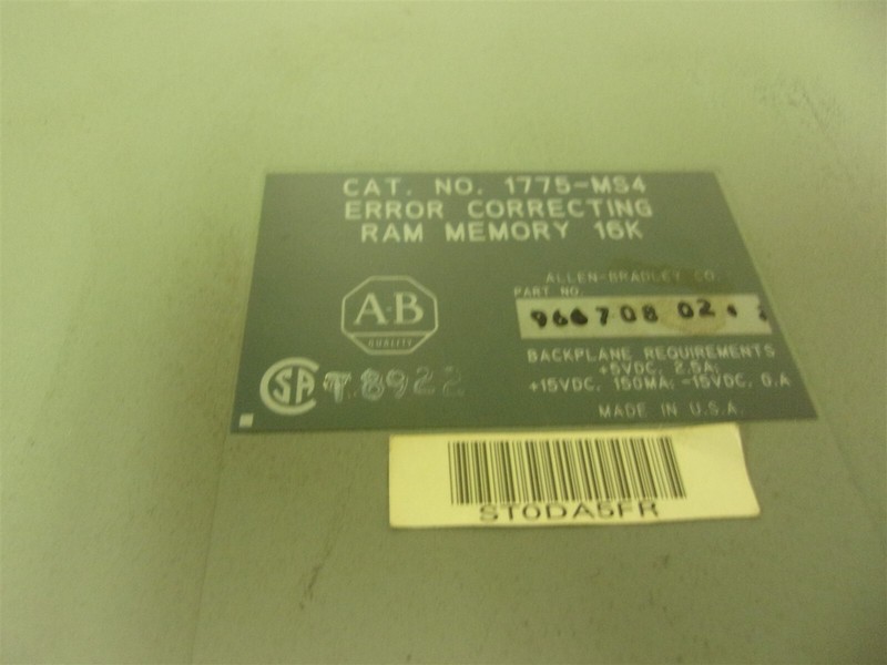 Allen Bradley 1775-MS4 Error Correcting Ram Memory Module *FREE SHIPPING*