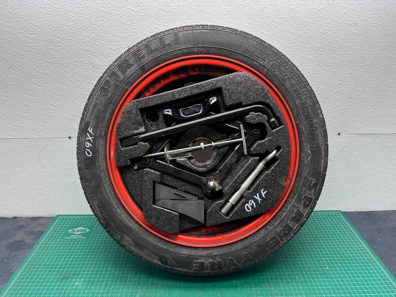 09-15 JAGUAR XF XFR X250 SPARE TIRE WHEEL RIM T135/80R18 W/ JACK TOOLS KIT OEM