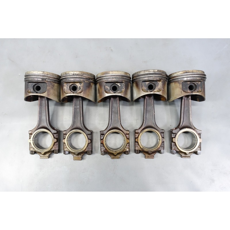 85-88 BMW M30B34 6-Cylinder Piston and Connecting Rod Set of 5 OEM E24 E28 OEM