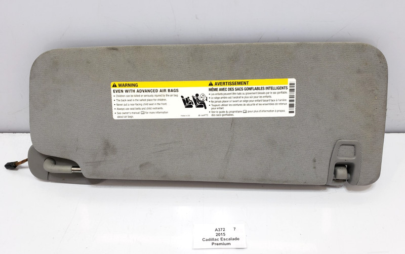 ✅ 15-20 OEM Cadillac Escalade Front Left Driver Side Sunvisor Sun Visor Gray*