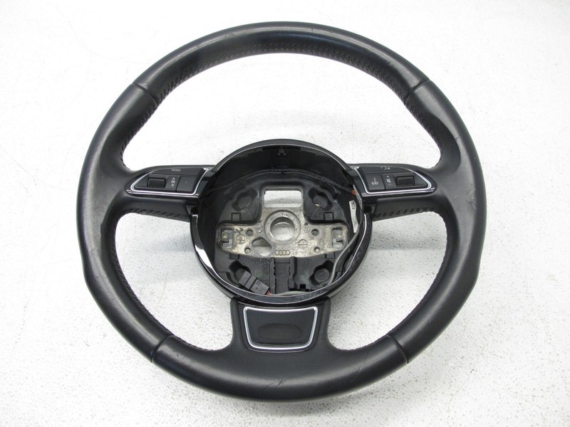 13-17 AUDI 8T A5 A4 STEERING WHEEL 3 THREE SPOKE BLACK LEATHER OEM 013024C
