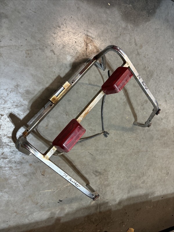1974 Vintage Snowmobile Arctic Cat Panther 440 Tunnel Bumper Grab Bar Lights