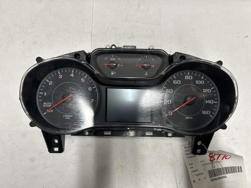 2016 CRUZE Speedometer VIN B 4th digit 39082370 1.4L 25k miles OEM 16