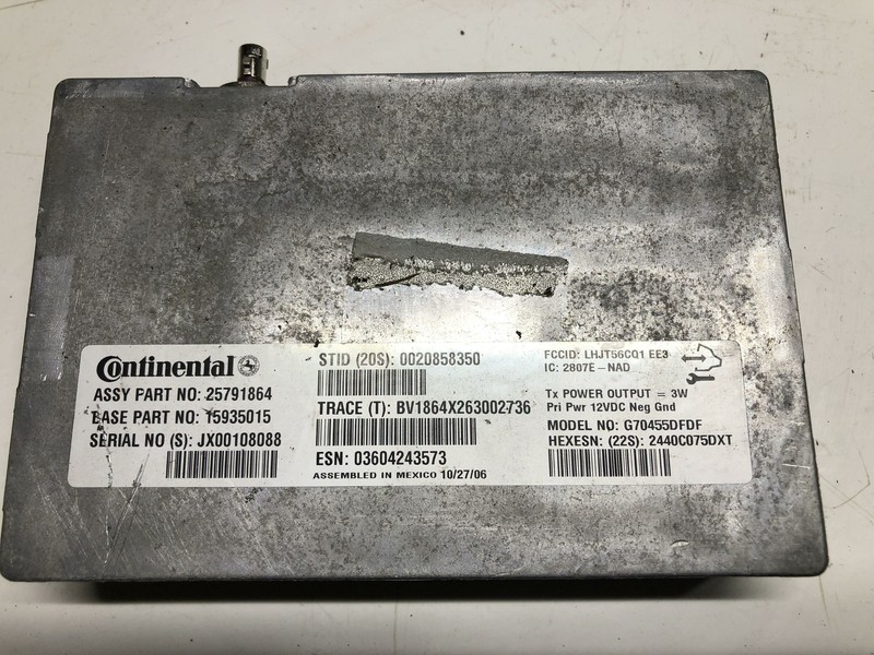 2007-2008 Chevrolet GMC Communication On Star Control Module Part 25791864 OEM