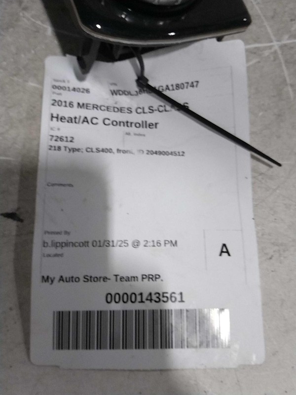 Used A/C Selector Switch fits: 2016 Mercedes-benz Mercedes cls-class 204 Type C2
