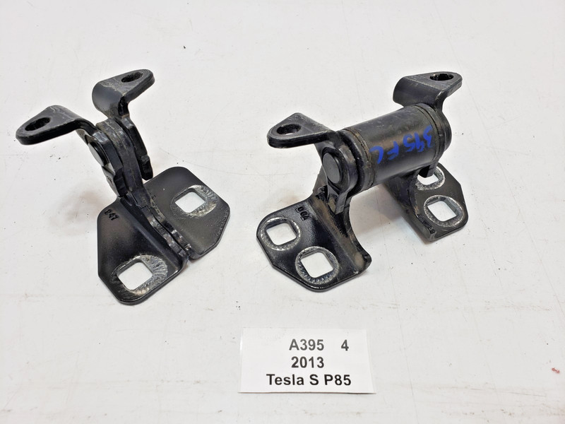 ✅ 12-25 OEM Tesla Model S Front Left Driver Door Hinge Upper Lower Black SET
