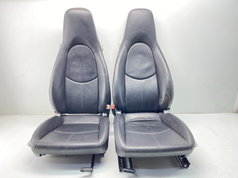 05-12 Porsche Boxster Cayman Front Right Left Manual Seats Black Leather Set OEM