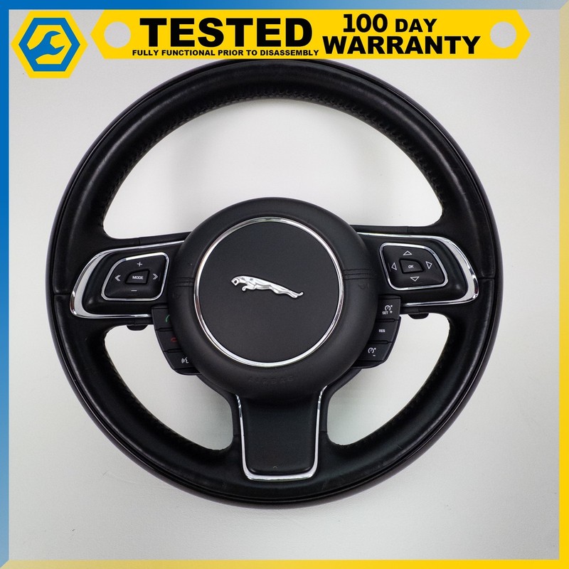 10-19 JAGUAR XJ STEERING WHEEL W/ PADDLE SHIFTERS BLACK ASSEMBLY OEM