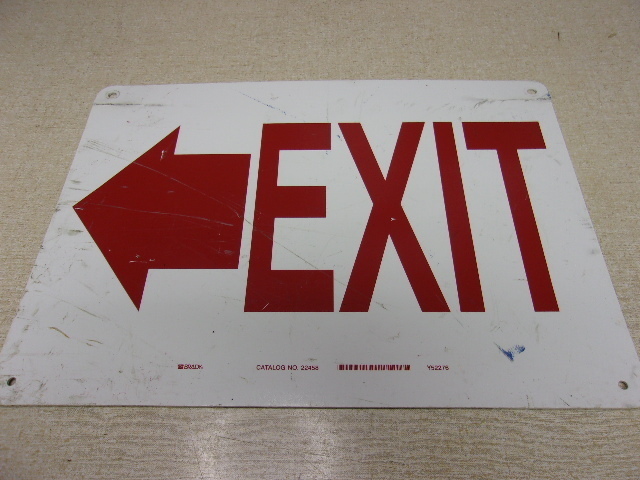 Brady Exit 22490 22458, Lot of 5 Used Signs, *FREE SHIPPING*