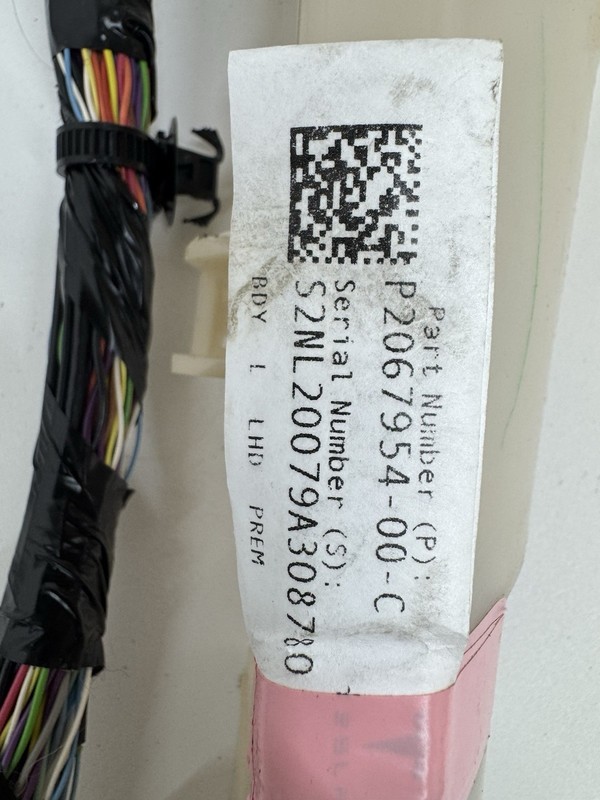 17-20 TESLA3 MAIN BODY LEFT DRIVER WIRE WIRING HARNESS 2067954-00-C N-38048 M3