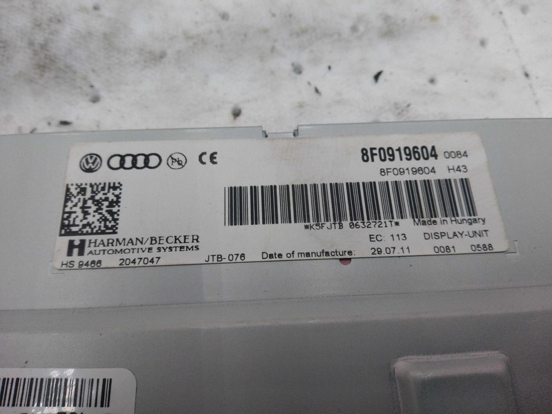 2012 AUDI Q5 Infotainment Display Cluster OEM Silver 136K Miles NJ25-25199