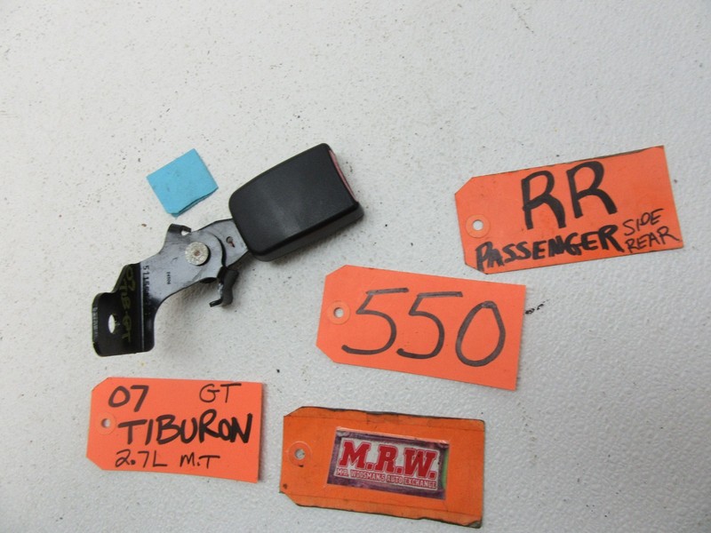 07 08 TIBURON PASSENGER RIGHT REAR SEATBELT SEAT BELT BUCKLE LATCH R RR BACK