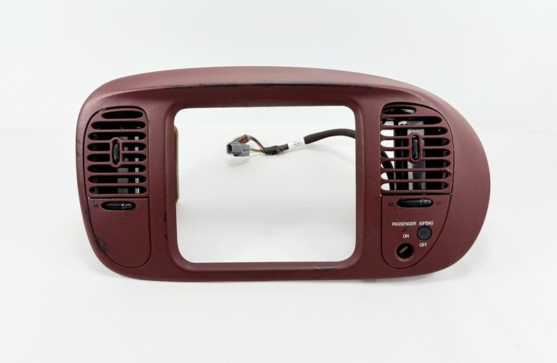 1997-1998 Ford F-150 Center Dash Radio Climate Trim Bezel Panel OEM Red Maroon