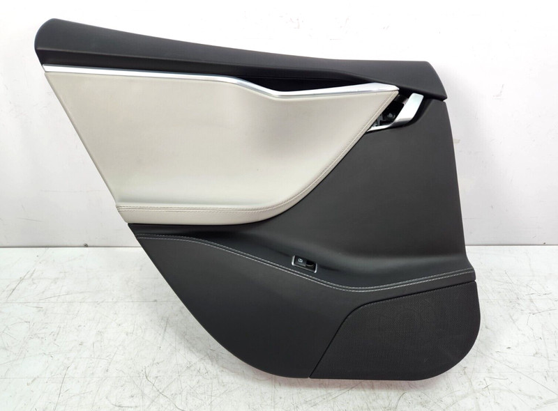 ✅12-20 OEM Tesla Model S Rear Left Driver Interior Door Card Panel Leather NOTE*