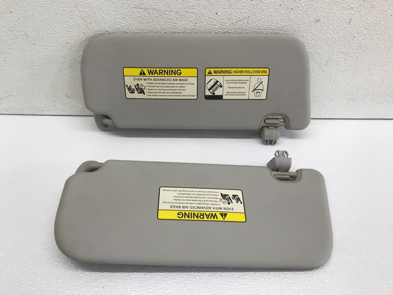 2014-2019 Kia Soul Driver Left Right Passenger Sun Visor Pair Set Gray Vinyl