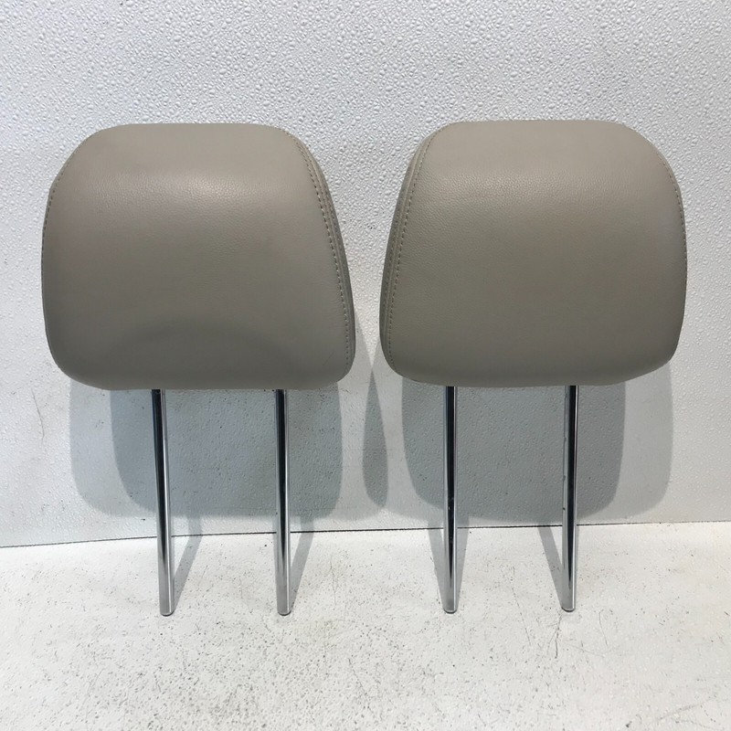 10-14 SUBARU OUTBACK FRONT LEFT RIGHT HEAD REST PAIR LEATHER GRAY OEM