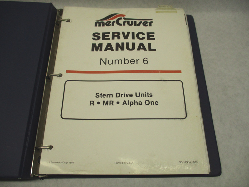 90-12934 585 MerCruiser Service Repair Manual 6 Stern Drive Units R MR Alpha 1