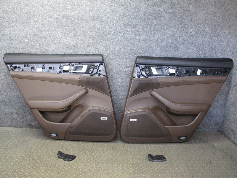 17-23 PORSCHE PANAMERA 971 REAR DOOR INTERIOR TRIM COVER PANEL SET SADDLE BROWN